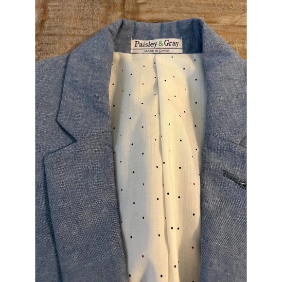 Paisley & Gray Men's Blue Suit Jacket; size small - Picture 2 of 5